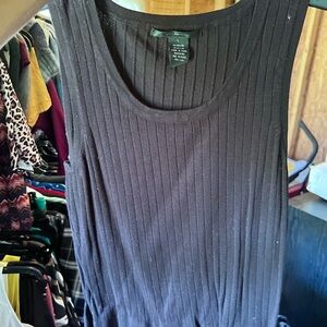 Women's Size Large 89th & Madison Black Ribbed Sleeveless Tank Top
